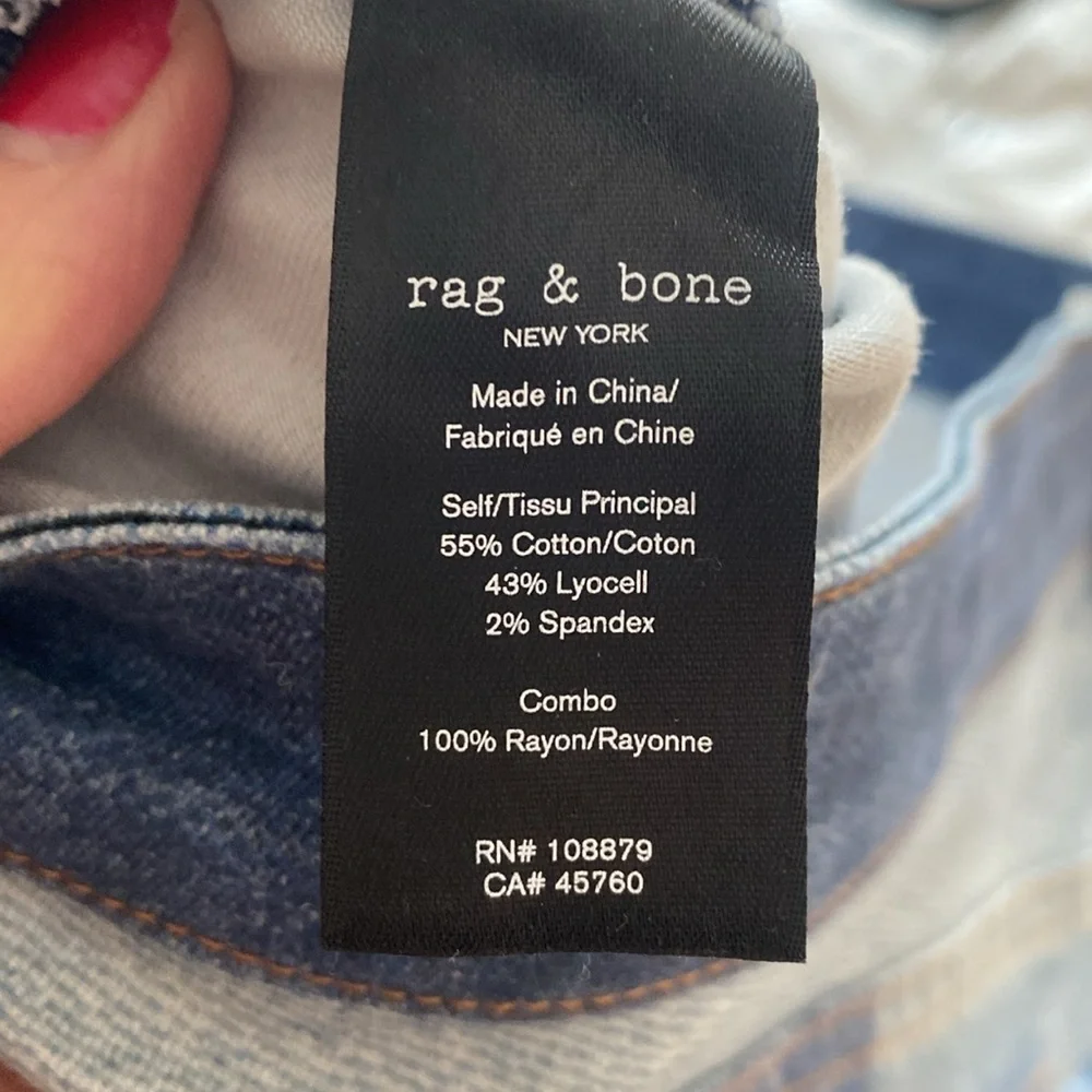 Rag And Bone Patchwork Blue Jeans Miramar Like Size 32